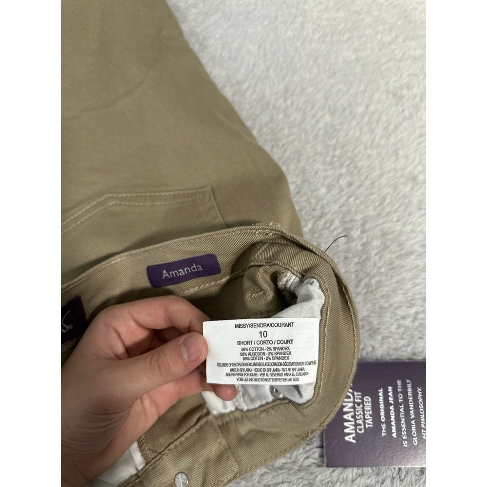 New Gloria Vanderbilt Amanda Classic Tapered Pants Stretch Chino Size 10S Short - Picture 7 of 8